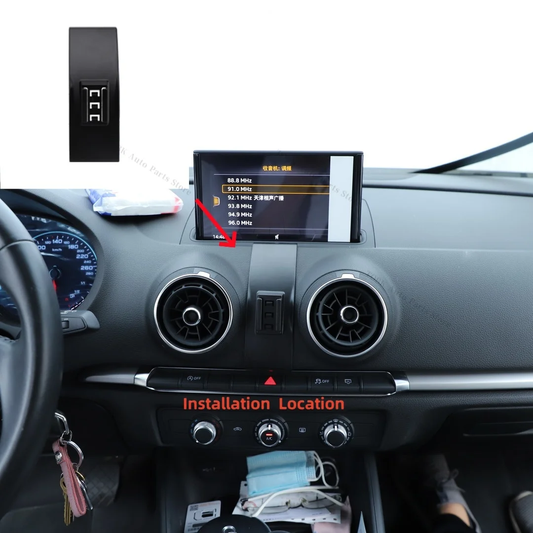 Magnetic Phone Holder For Audi A3 8V 2014-2020 2016 2017 Wireless Charging Special Fixed Bracket Base MagSafe Mount Accessoires