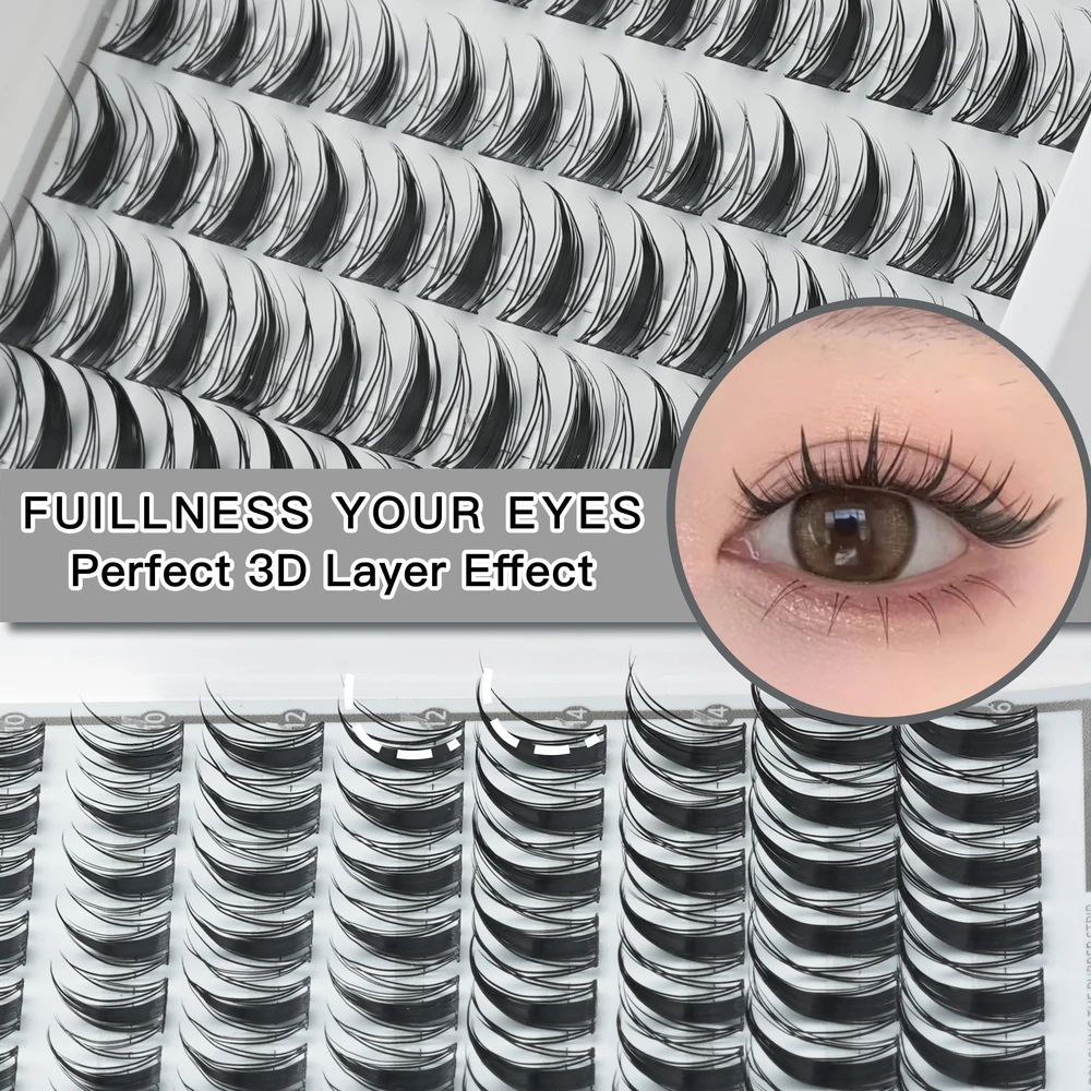 

JIZI-LASH 120Pcs Lash Clusters Set DIY Lashes Extension Kit Mix Eyelash Kit 8-16mm with Bond&Seal and Lash Applicator Faux Cils