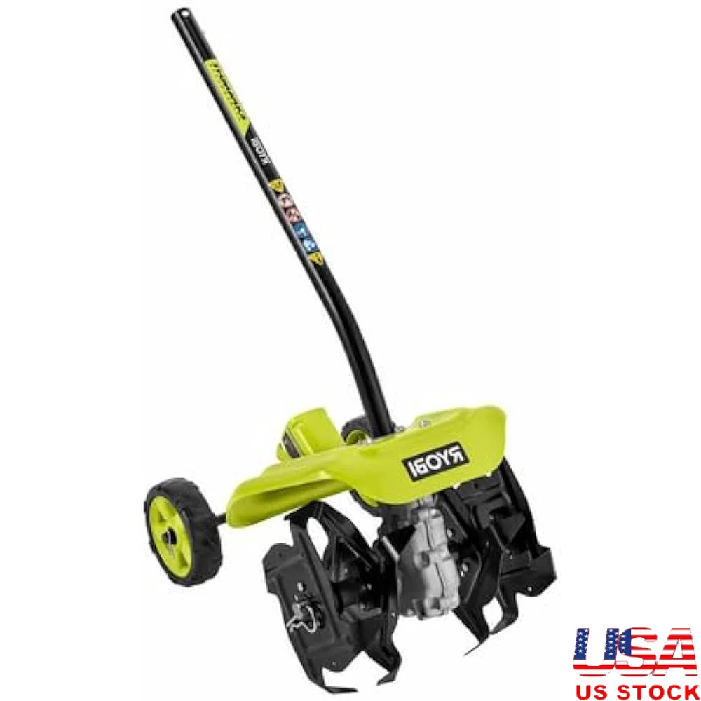 

Universal Tiller String Trimmer Attachment Expandable Heavy Duty Steel Tines Adjustable Tilling Depth Garden Tool Easy Transport