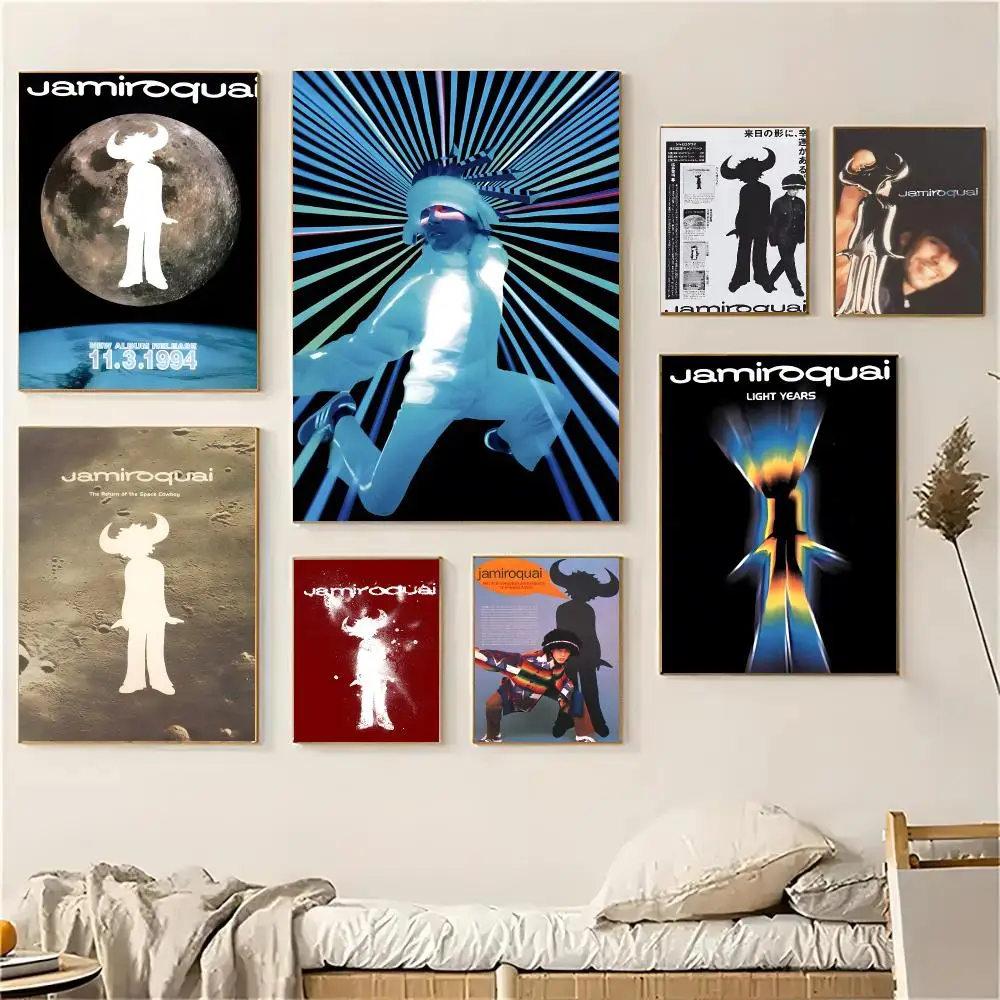 Jamiroquai Band Funk Rock Poster Self-adhesive Decal Living Room Bedroom Party Bar Decor Moisture-proof Fade-resistant HD