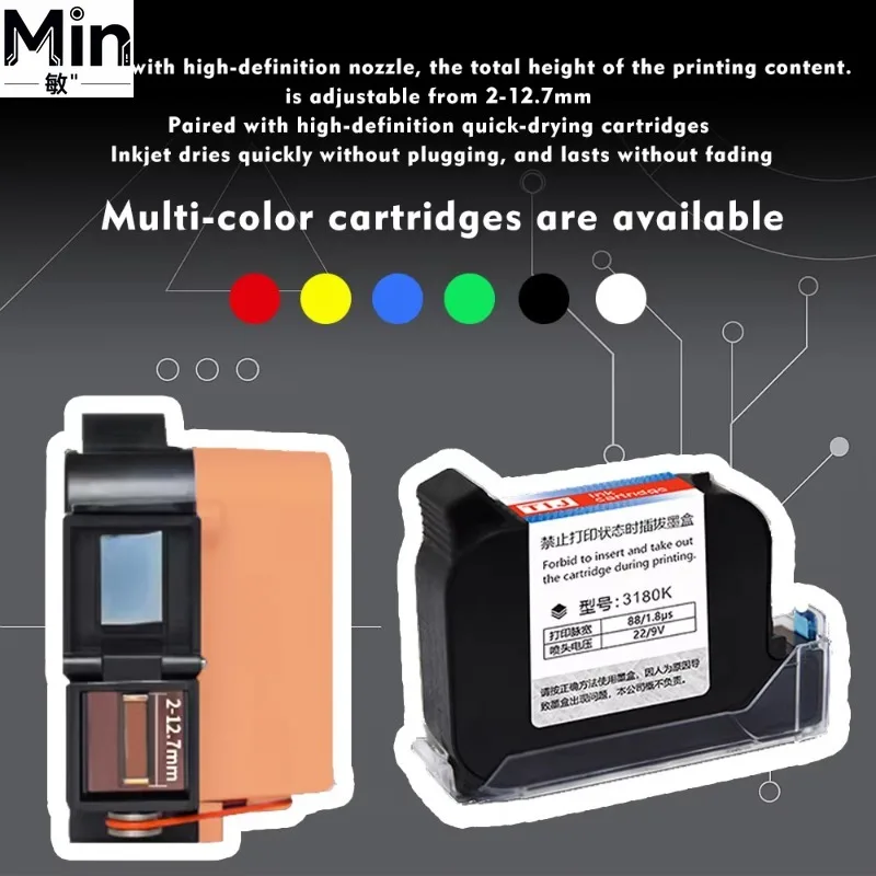 4.3 Inch 600DPI 12.7mm Portable Wireless Handheld CIJ Inkjet Printer for Date QR Code Logo Label Printing on Wood Carton
