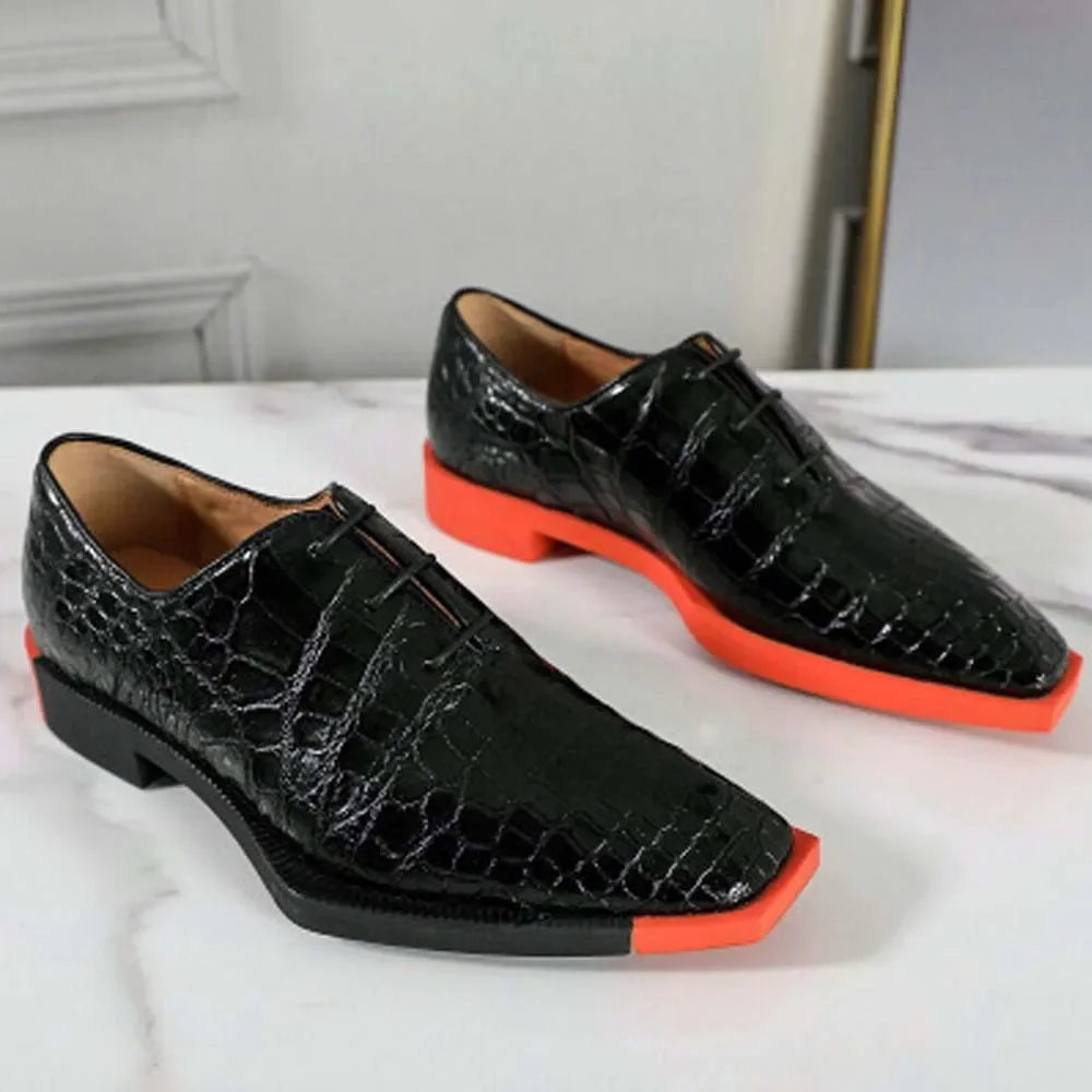 tianxin British  Men crocodile Leather shoes  Single shoes  rubber  non-slip sole  wear-resisting  bottoms  men Dress shoes