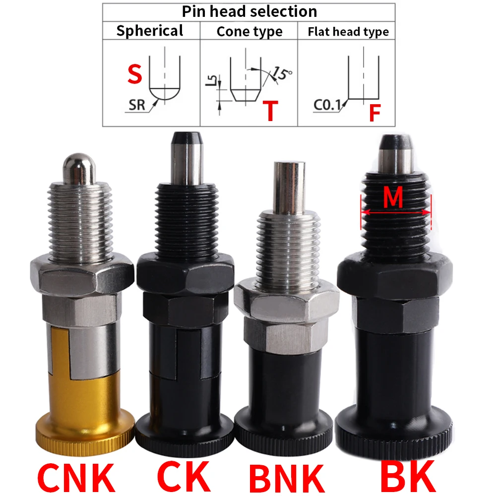 Factory In Stock YK210 Cone Head/Round Head/Flat Head Pin Knob Plunger Indexing Plunger Spring Pin Locking Spring Screw With Nut