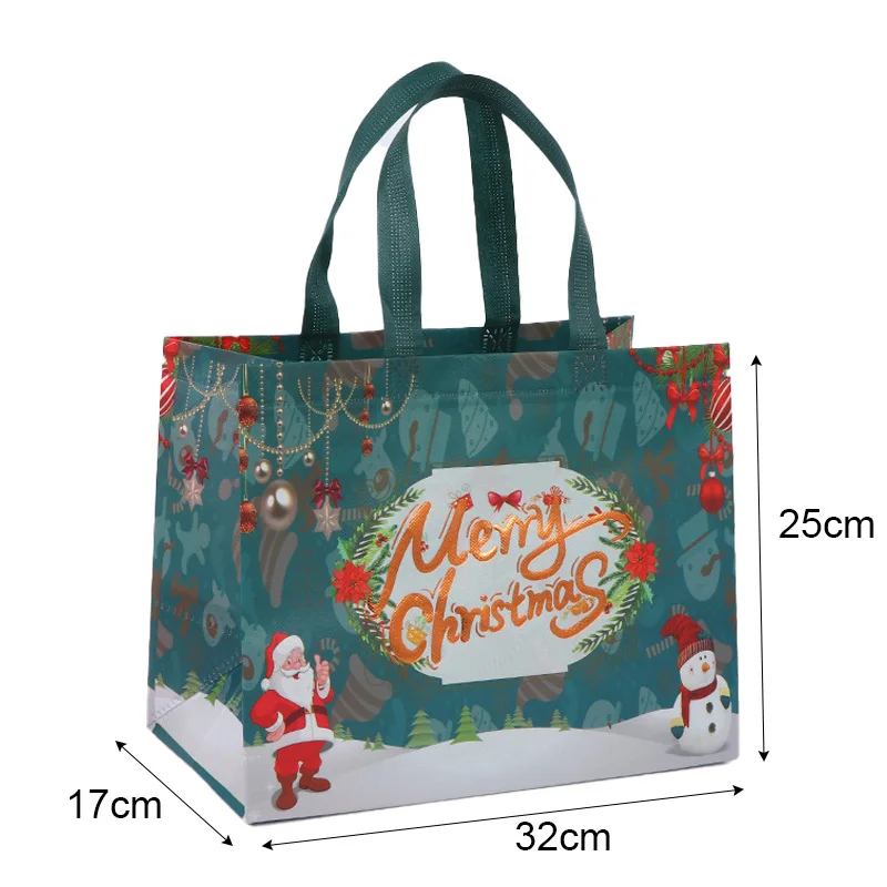 5Pcs Christmas Gift Bags Non-Woven Santa Claus Handle Bag Portable Gift Packaging Bag for Xmas Supplies New Year  2024