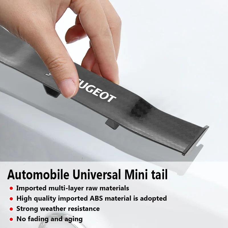 5 Color Car Mini Spoiler Tail Wing Carbon Fiber Look Tail Wings for Peugeot 406 407 408 206 207 307 308 508 Wheel Center Caps - view 5