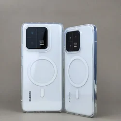 For Xiaomi 14T Pro 14 T Clear Acrylic Shockproof Phone Cover for Mi14T 13T 15 Ultra Magnetic for Magsafe  Wireless Charging Case