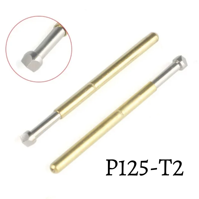 10pcs Test Probe P125 Series Spring-Loaded Contacts Round/Flat/Pointed Heads Solderable Barrels