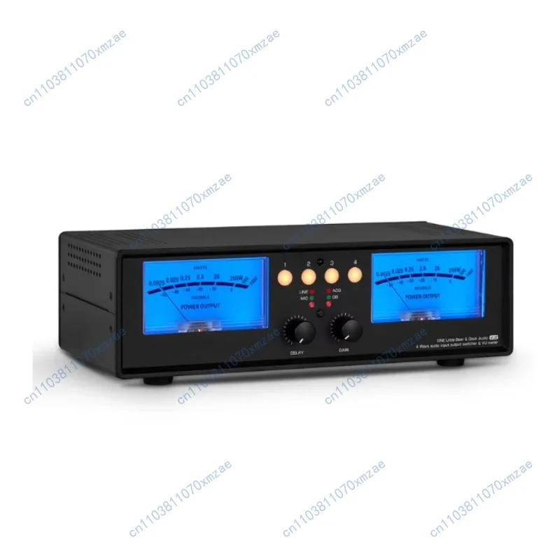 VU2 Music Level Meter Voice-Controlled Analog VU Meter 4-in-1-out 4-channel Audio Switcher RCA Splitter