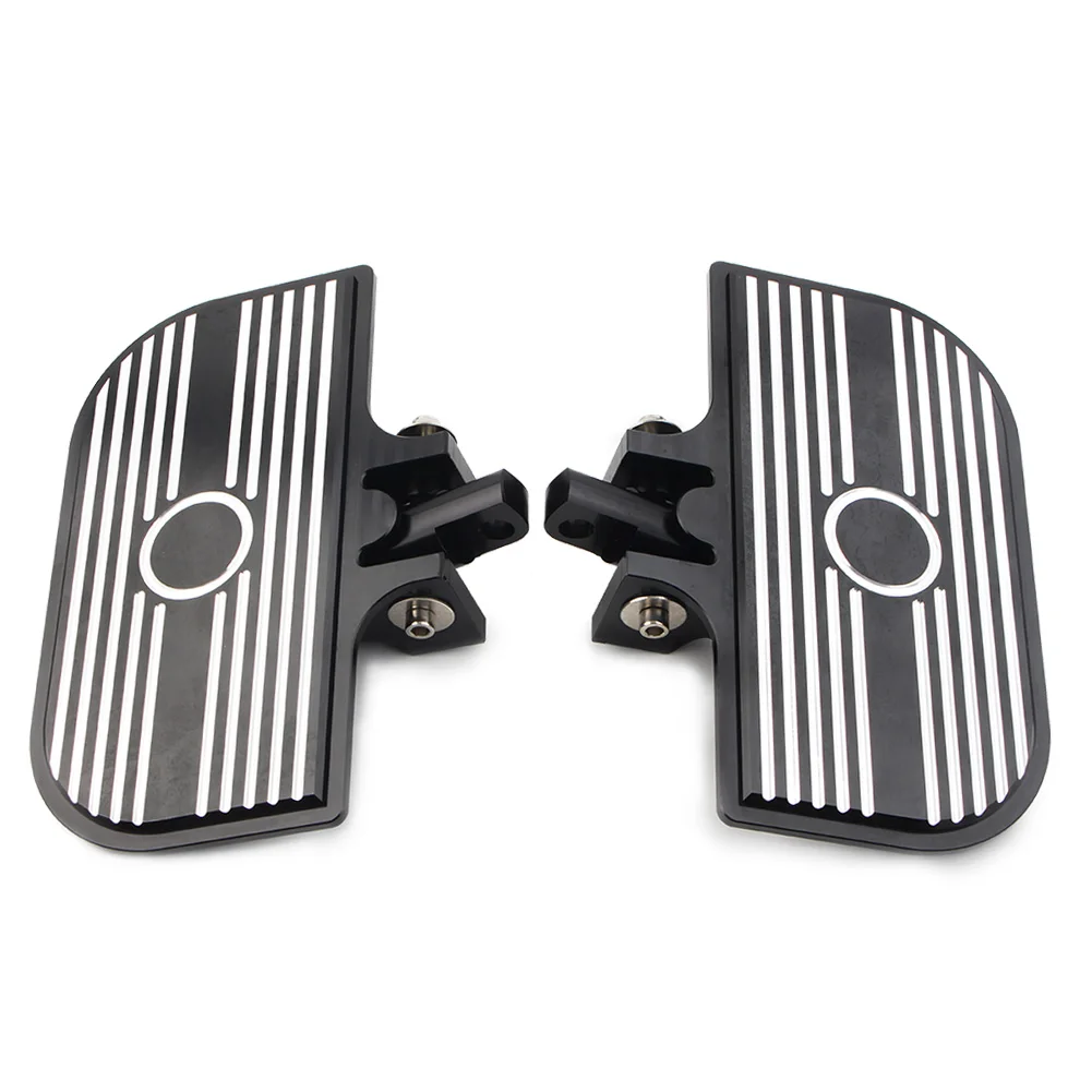 2Pcs Black Motorcycle Mount Rear Passenger Floorboards Pedal Pads For Harley Heritage Springer Low Rider V-Rod