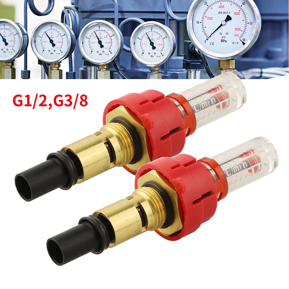 G1/2 G3/8 Underfloor Heating Manifold Flow Meter Brass Flow Meter Removable Sight Glass For Underfloor Heating Manifold System