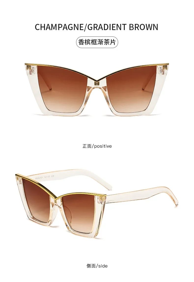 Cat-Eye-Sonnenbrille mit großem Rahmen, neuer Stil 2025, personalisierte Sonnenbrille, trendig und beliebt auf Instagram, modische Sonnenbrille – Detail 14