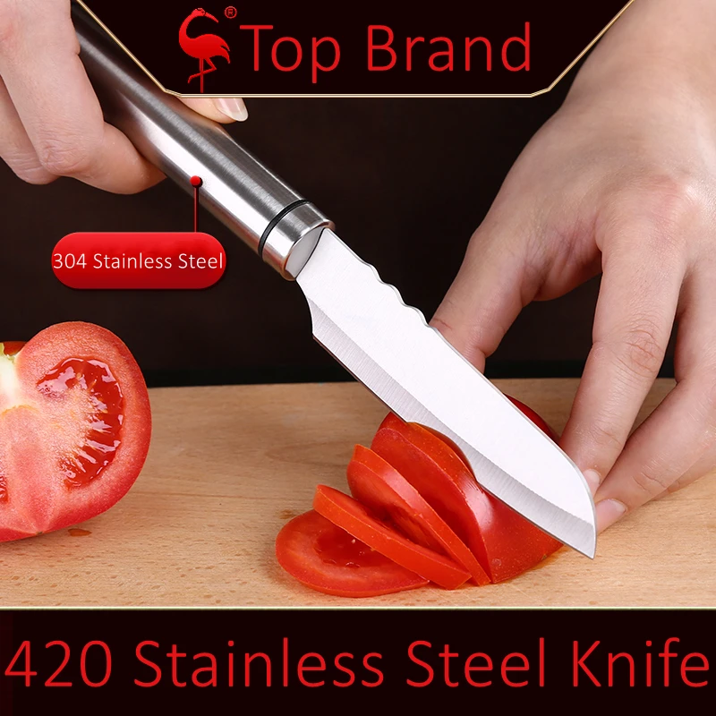 Original Patent Design 420 Stainless Steel Ultra Sharp Blade 304 Stainless Handle Fruit Knife Exquisite Kitchen Tool for Picnic