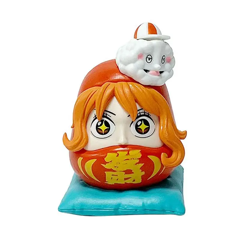 Bandai-figuras de acción de One Piece para niños, 5 piezas, 6-7,5 cm, modelo de huevo divertido, Pvc, tendencia, decoración de coche, colección de adornos, juguetes, regalo de cumpleaños