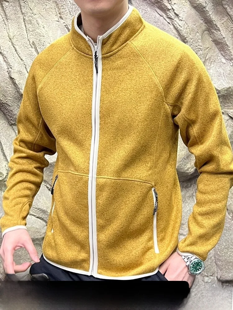 

3D Tailored Knitted Floral Velvet Jaet Men Women Autumn Winter Outerwear Warm Fce Zipper Decorated Stand Fit Jaet