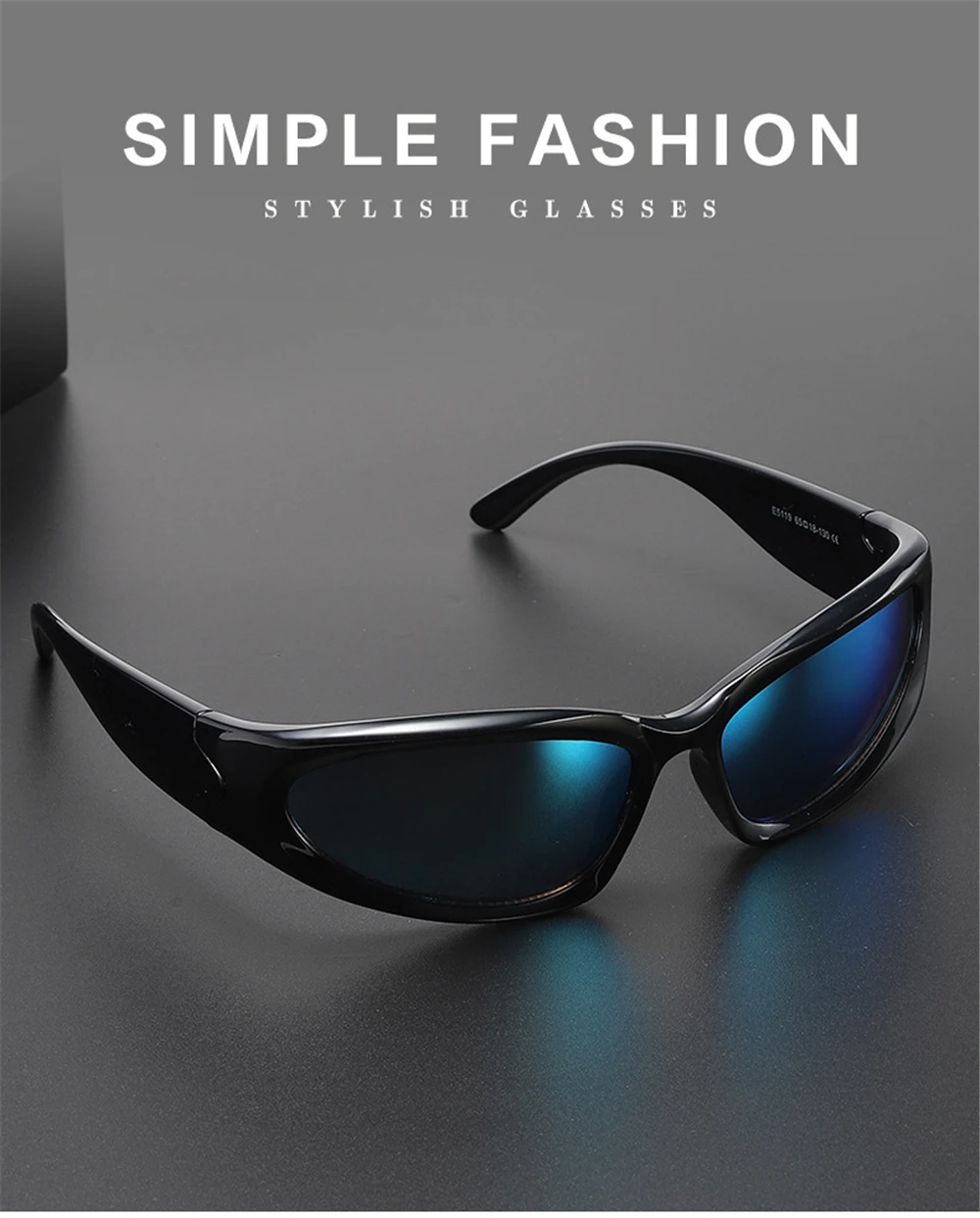 VIVIBEE Y2K Sonnenbrille für Damen, Steampunk-Spiegelgläser, Weiß, Sport-Schutzbrille, UV400, Punk-Sonnenbrille, Trendprodukt 2026 – Detail 4
