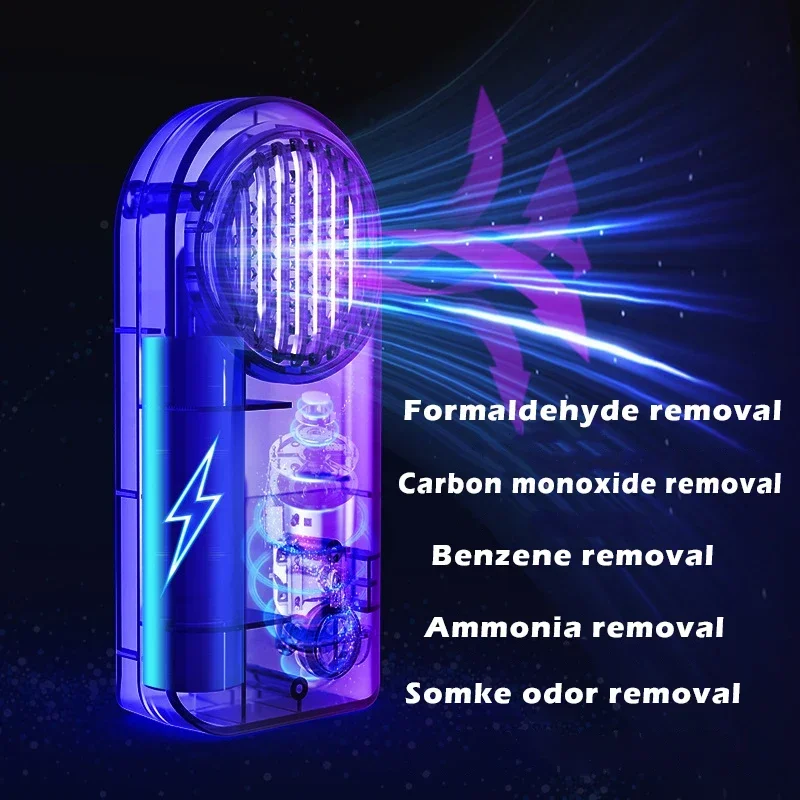 Smart Car Usb Ozone Generator Sanitizing Machine Air Purifier Ozonizer Cleaner Freshener for Car Remove Somke Odor Big Battery