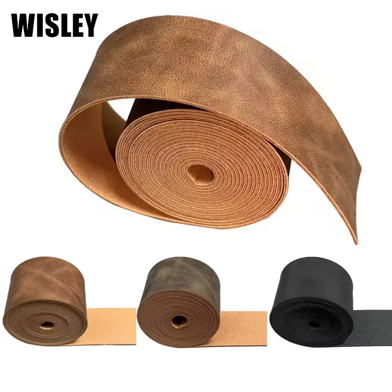 

Crazy Horse Leather Strips PU Leather Roll for For DIY Handbag Straps Watch Bands Leashes Necklace Bracelets Belts Backpacks