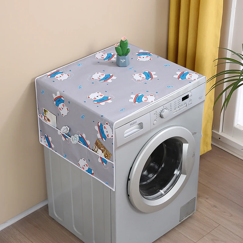 Thickened Dust Cover Top Cover Cloth Double Door Washing Machine Refrigerator New Model Wipeable Protector Cloth Home Fabric