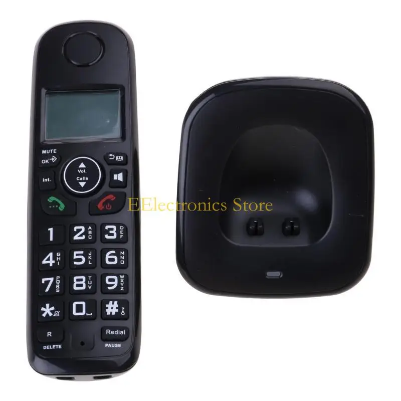 B03C Big Button Cordless Landline House Phone with Advanced Nuisance Call Blocker LCD Display Screen for Home Office Hotel