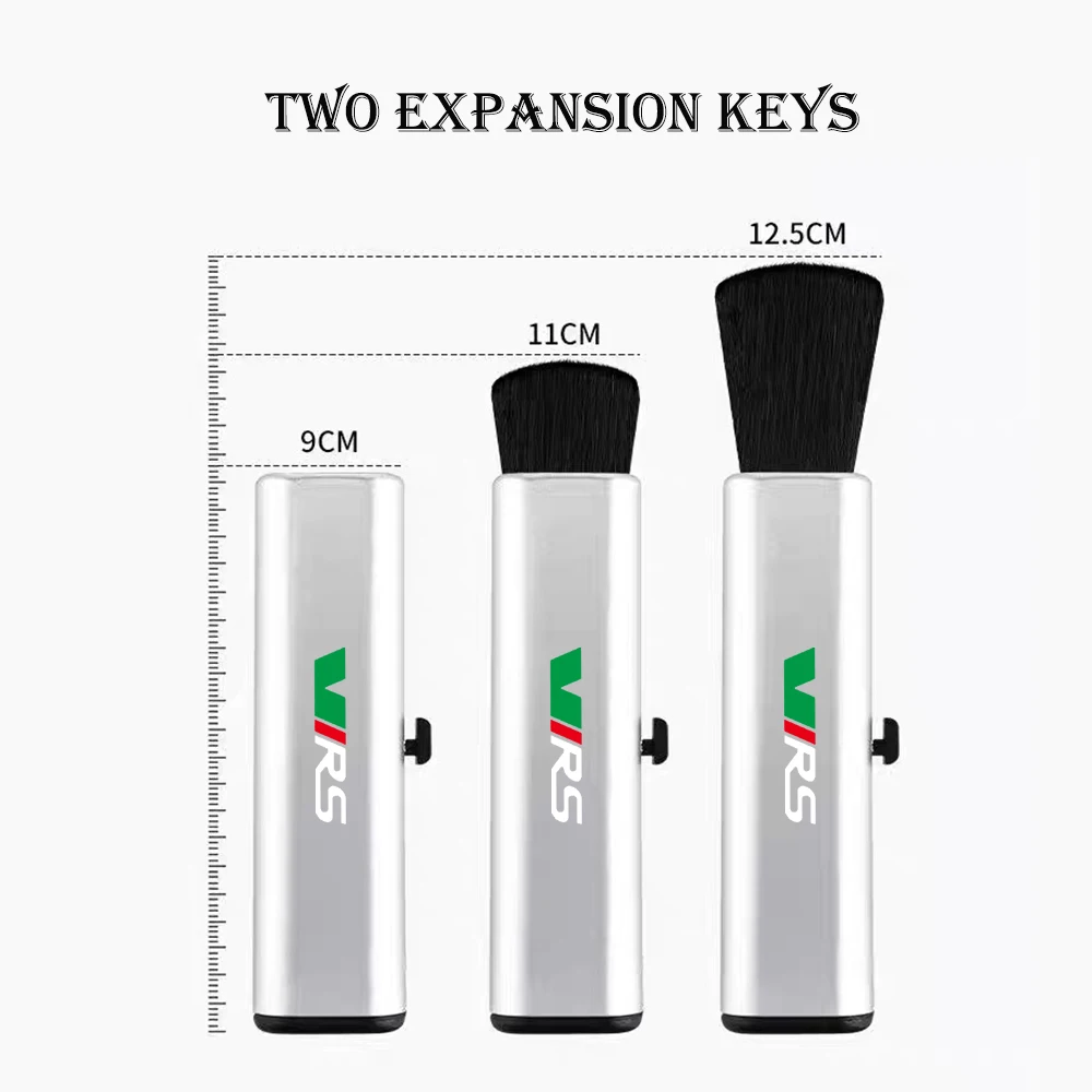 for VRS Logo for Skoda Octavia 3 2 Kodiaq Superb Fabia Car Retractable Conditioner Cleaning Brush Cleaning Soft Brush Dust Tool