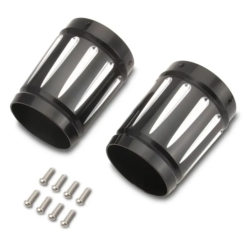 CNC edge cut Series Merge 4'' Mufflers End Caps For Ro ad King FLHR Street Glide FLHX Road Glide FLTR 86-16