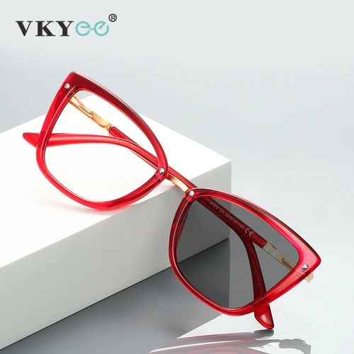 VKYEE, gafas de protección contra luz azul con diseño geométrico minimalista personalizado, gafas fotocromáticas personalizables graduadas PFD2223