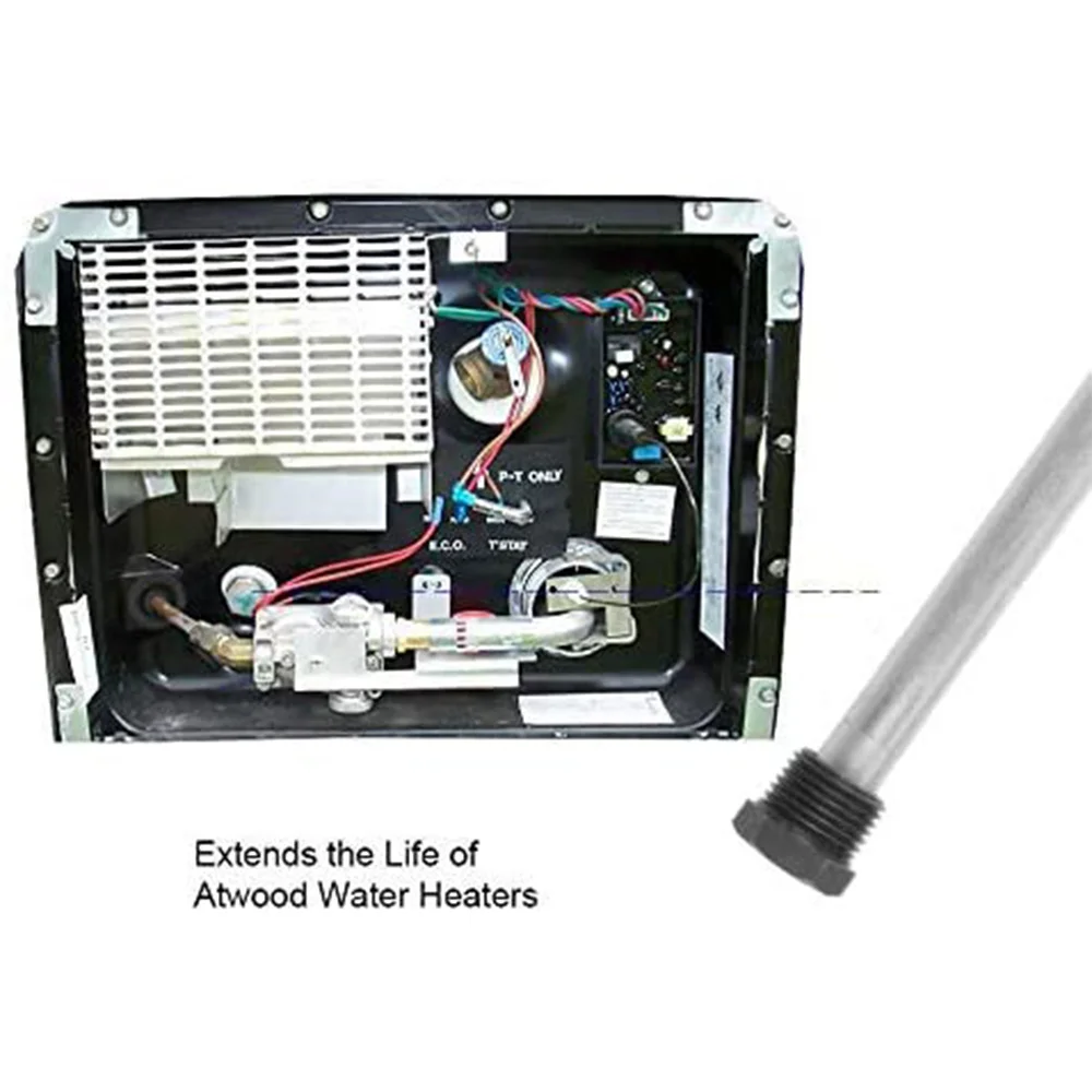 AT53 RV Water Heater Anode Rod For Atwood Heaters, 2 Pack 1/2Inch NPT RV Hot Water Tank Anode Rod For RV Heater