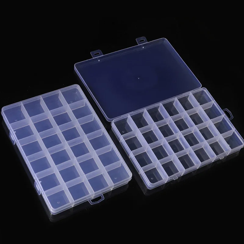 Square Plastic Transparent Storage Box Jewelry Beads Container Fishing Tools Accessories Box Small Items Sundries Organizer Case