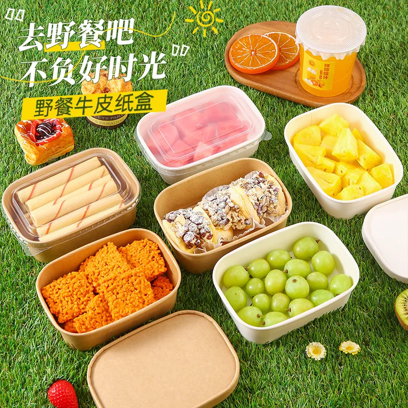 

Customized. Spring Outing Picnic Box Disposable Outdoor Fruit Cut to-Go Box Lunch Box Camping Box Fruit Sushi Light Food Bento B