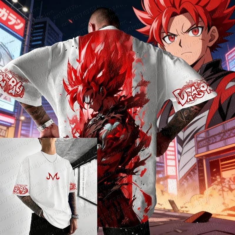 2026 Sommer Dragon Ball Oversized T-Shirts für Herren und Damen – Baumwoll-Kurzarm-Tees, lässige Streetwear, Unisex-Oberteile, Anime-inspiriert