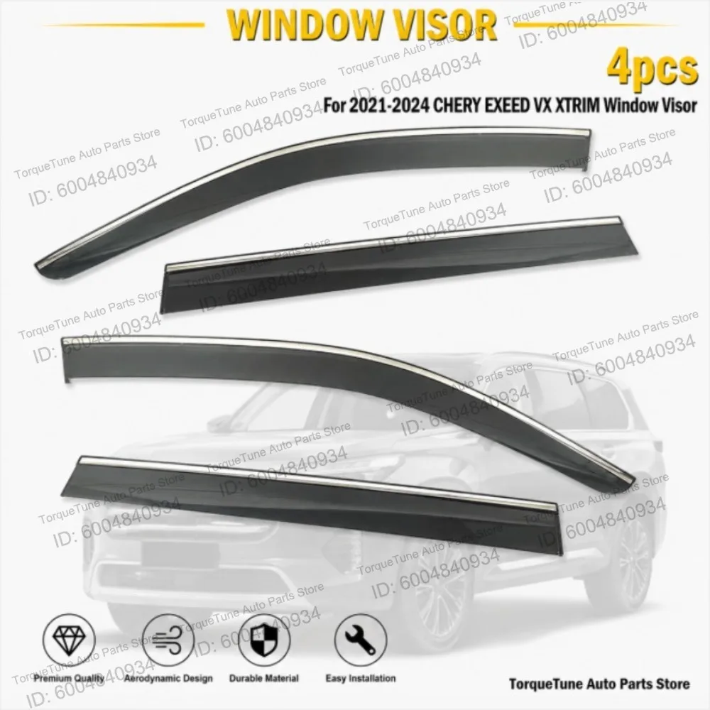 OEM Direct Fit Premium Easy Installation Window Visor Wind Deflector For 2021-2024 CHERY EXEED VX XTRIM Side Sun Rain Guard