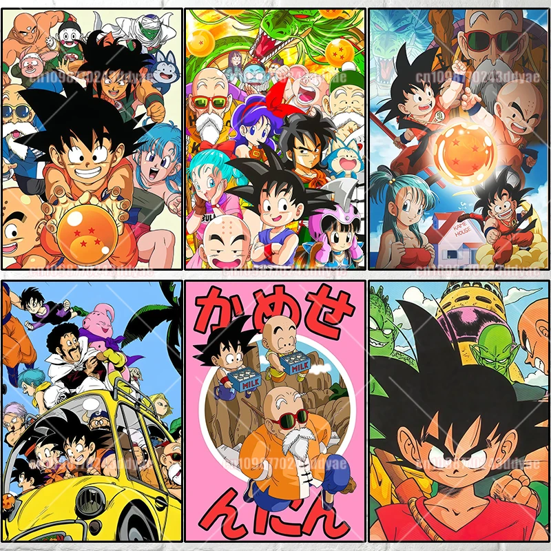 

Printed Anime Dragon Ball Childhood Goku Canvas Painting Poster Children's Bedroom Decoration Painting Children's Birthday Gift