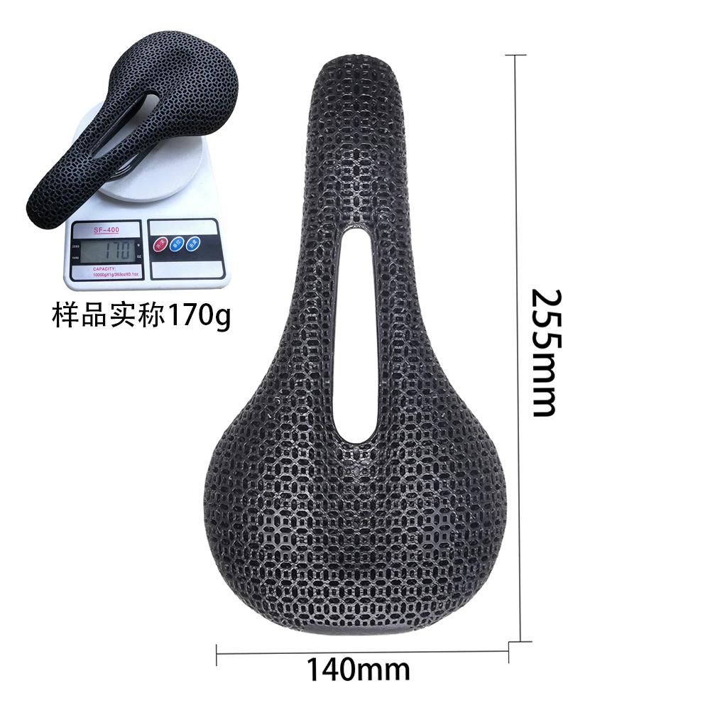 BALUGOE Carbon Fiber 3D Printing Seat Hollow Breathable Comfort Road Bike Cushion Mountain Bicycle  Saddle  Riding Accessories