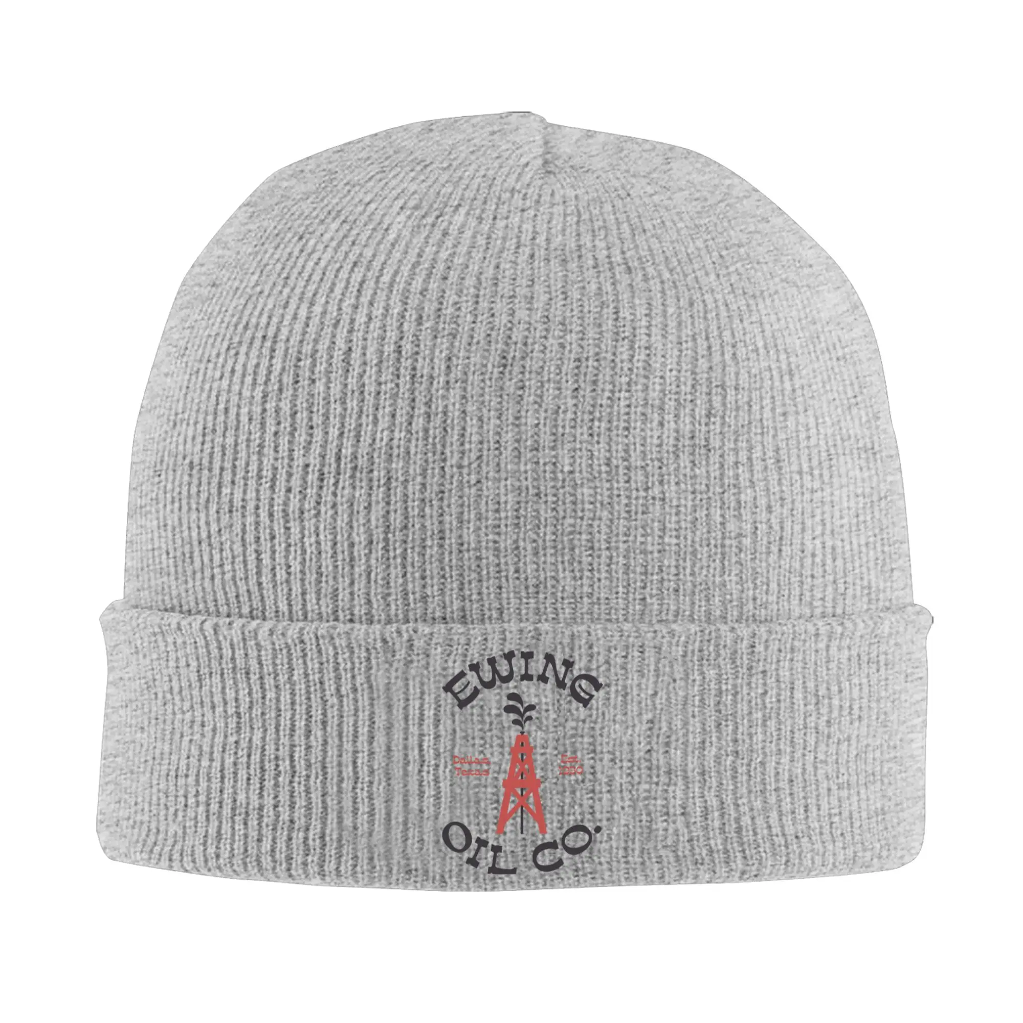 Ewing Oil Co. Dallas 70s TV Show  Accessories Warm Winter Rib Knit Cuffed Beanie For Unisex Knitted Caps  Bonnet Hats