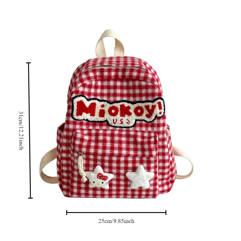 Hello Kitty Kawaii Schoolbag Female College Student Large Capacity Light Temperament Junior High School Students Trend Backpack