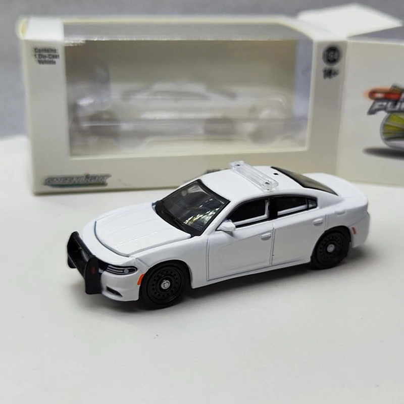 Diecast 1:64 Scale 2022 Charger Pursuit - White Simulation Alloy Cars Model Classics Nostalgia Adult Gifts Souvenir Display Toy