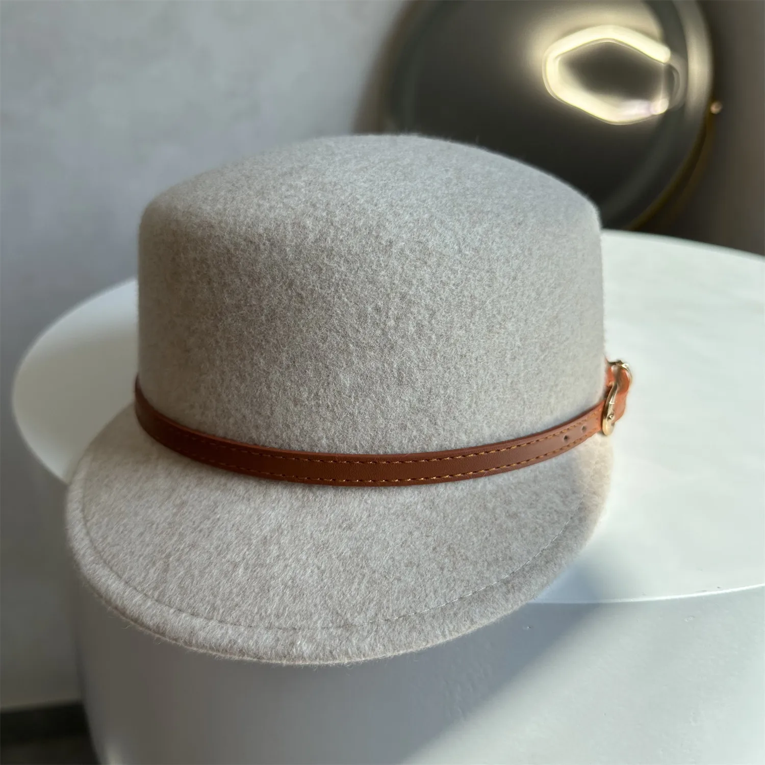 Adults Stereo Hard Molded Rider Cap Ladies 100% Pure Wool Short Brim Equestrian Hat Stylish Party Headwear Warm Fashion Outdoor