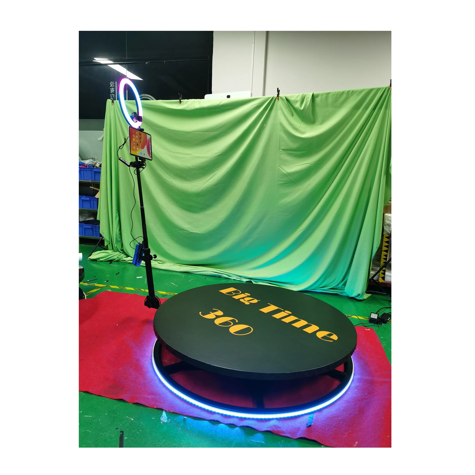 ZJW STLF high-quality customized products Automatic Slow Spinning Live BackDrop Portable  360 Degree Photo Booth 100CM Rot