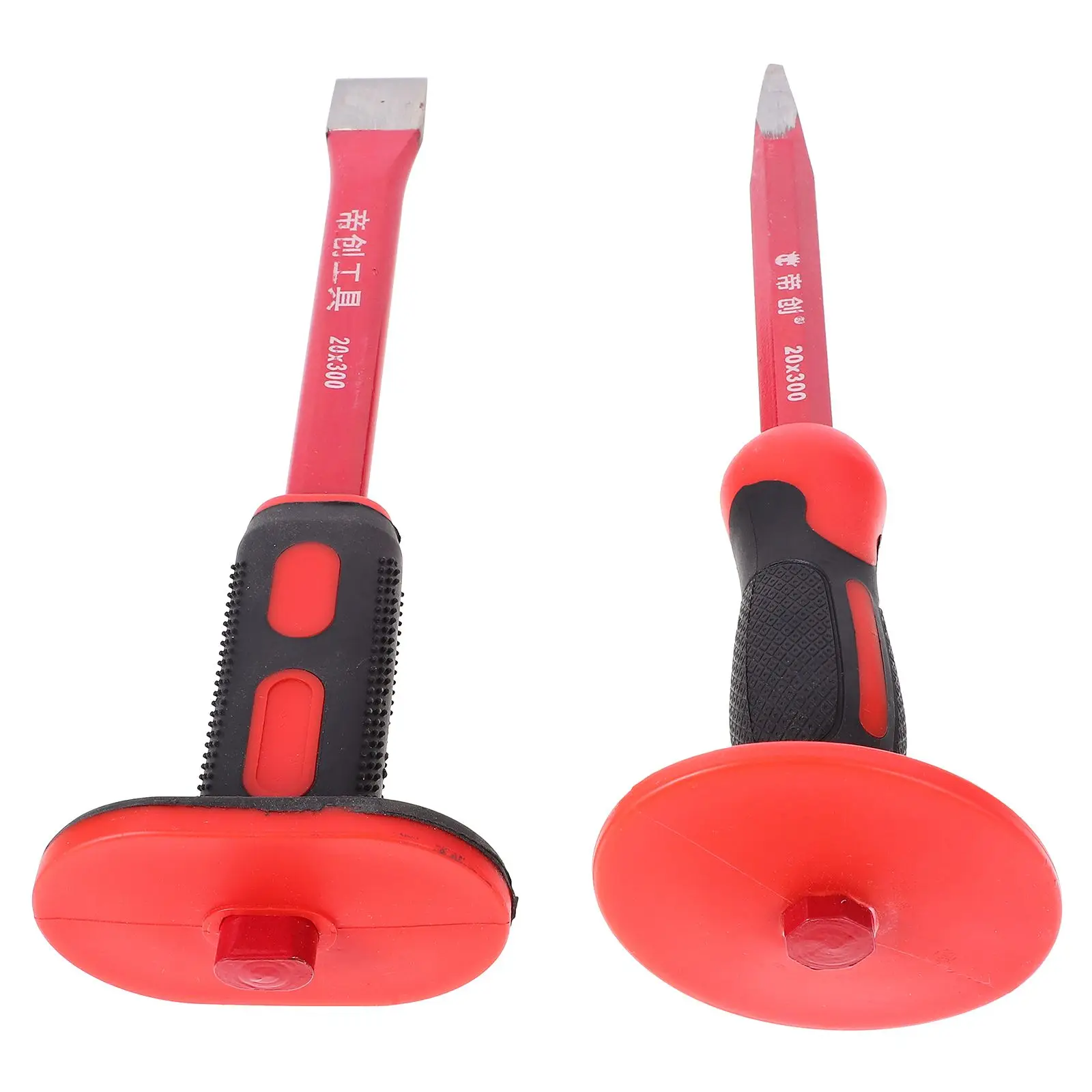 

Heavy Duty Chisel Set Heat Treated Steel PVC Handle Shock Absorbing Non Slip Rock Concrete Carving Tools