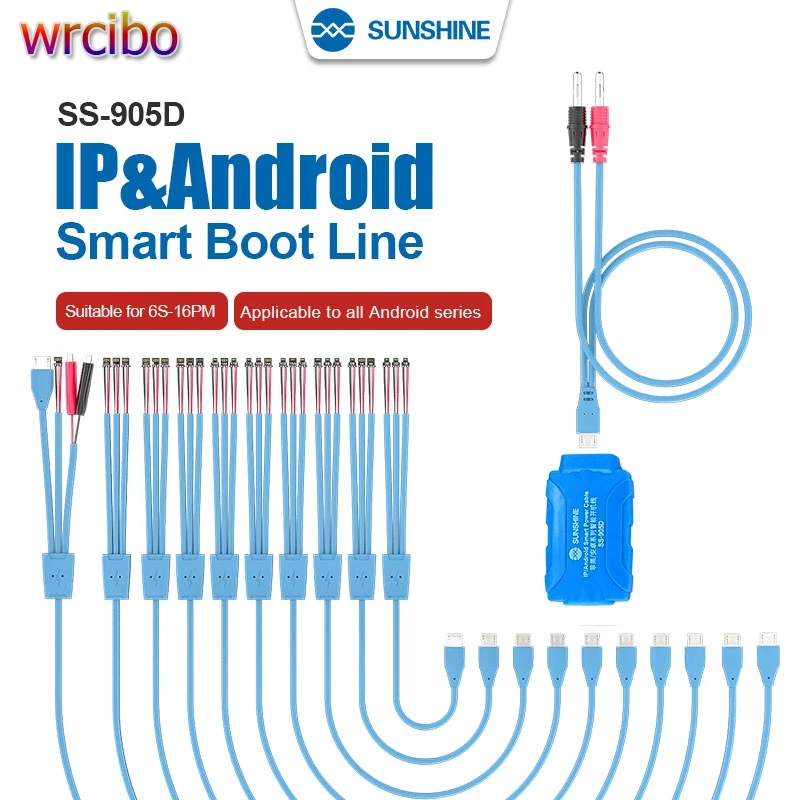 Sunshine Mobile Phone DC Power Supply Test Cable For iPhone 6-16 Pro Max Original Battery Data Test Repair ON/OFF Switch Line