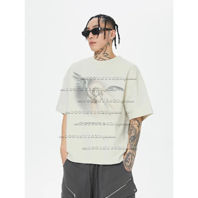 

Свободная модная повседневная быстросохнущая футболка с 3D принтом ангела в стиле ретро с круглым вырезом и короткими рукавами для мужчин и женщин