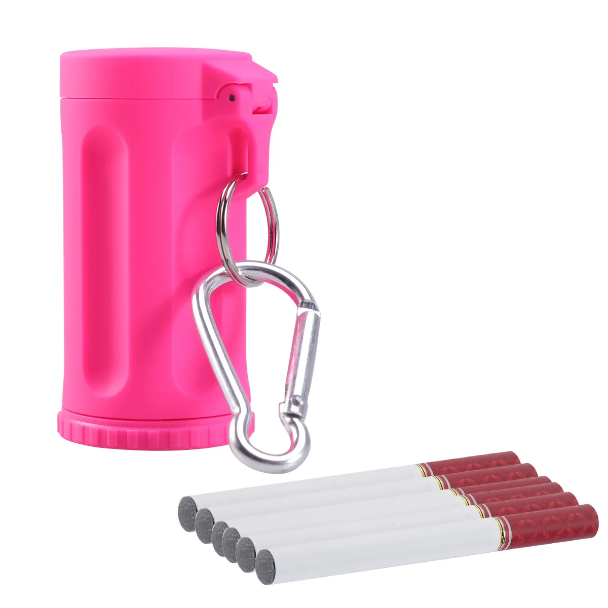 

Portable Candy Color Mini Ashtray Outdoor Pocket Flame-retardant Ashtray with Lid Key Chain Accessories (Red)