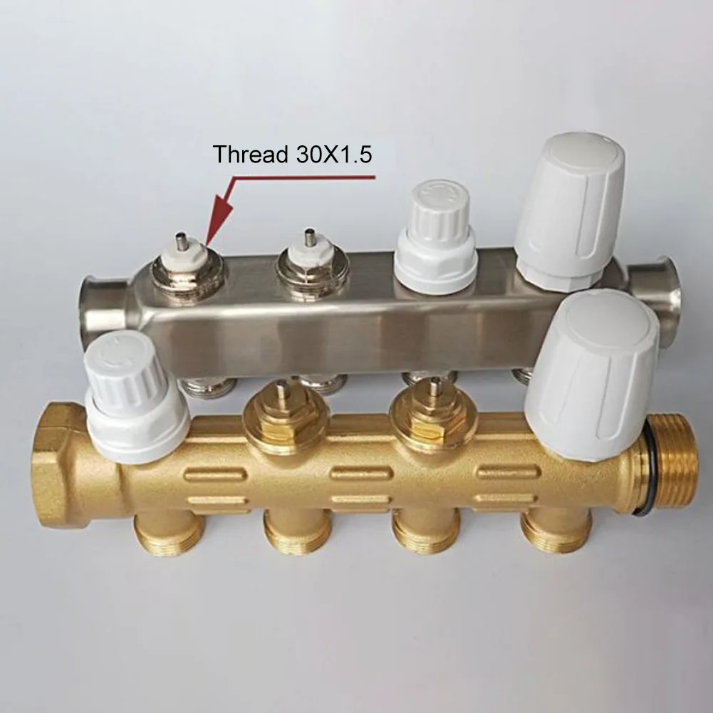 Distribuidor de agua para calefacción de suelo, interruptor de volante, tapa de válvula de radiador, colector de calefacción de suelo de repuesto, interruptor de volante de mano, 4 Uds.