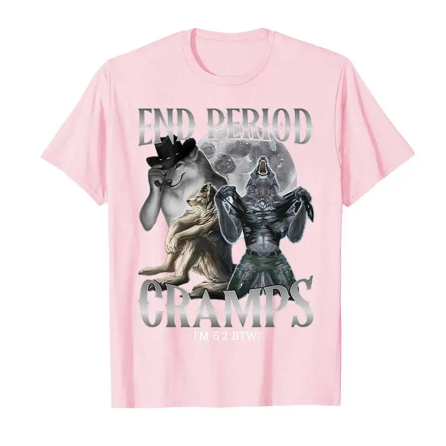 Ende der Menstruationsbeschwerden (Ich bin 1,88 m groß) Lustiges Alpha-Wolf-Cringe-Meme-T-Shirt für Herrenbekleidung Damen-T-Shirt 2026 Sommer-Oberteile – Detail 9