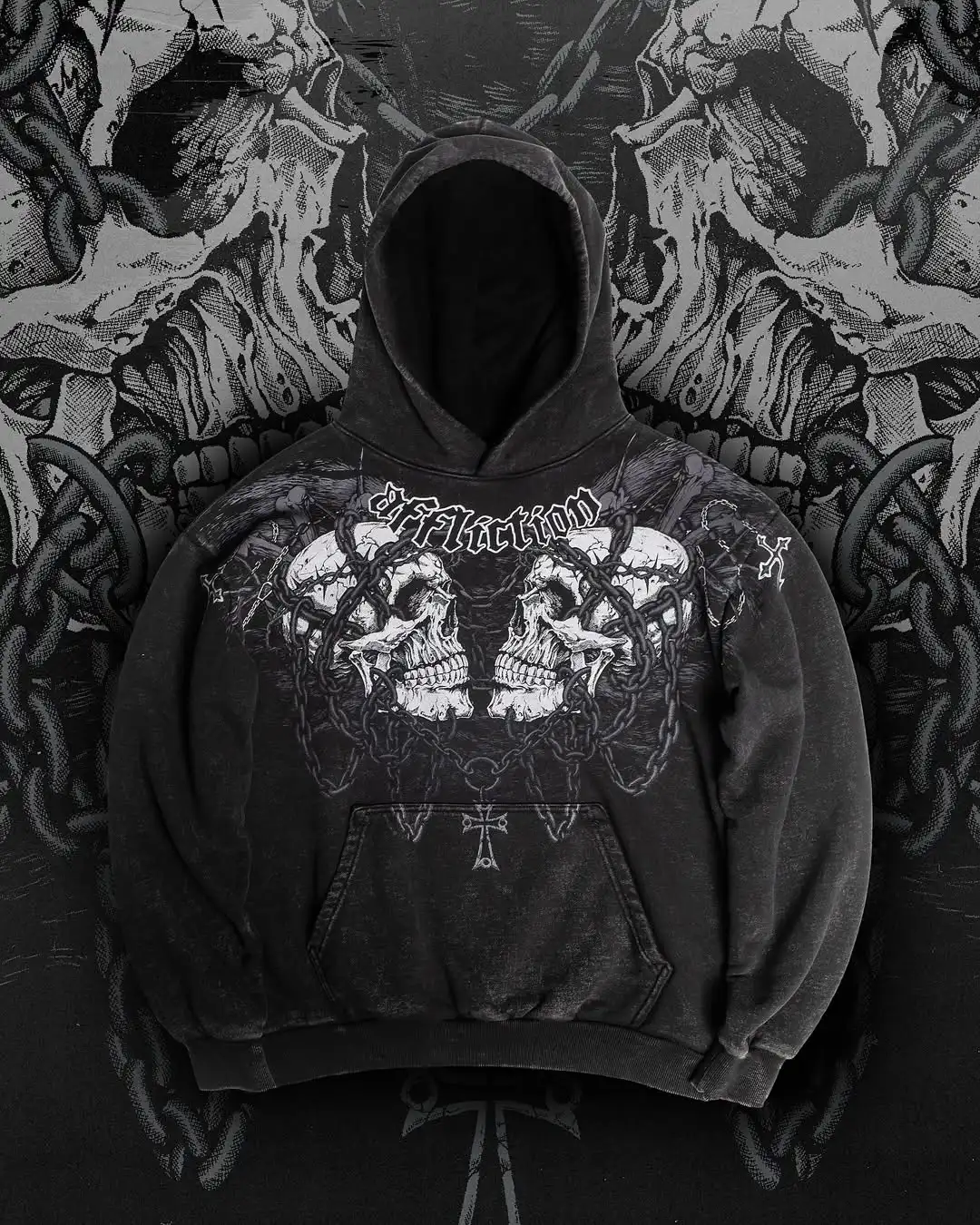 

Affliction Black Zip Hoodie Gothic Heavy Industry Water Washing Hoodies New Gym Hooded Sweatshirt Men Tracksuit Men Clothing
