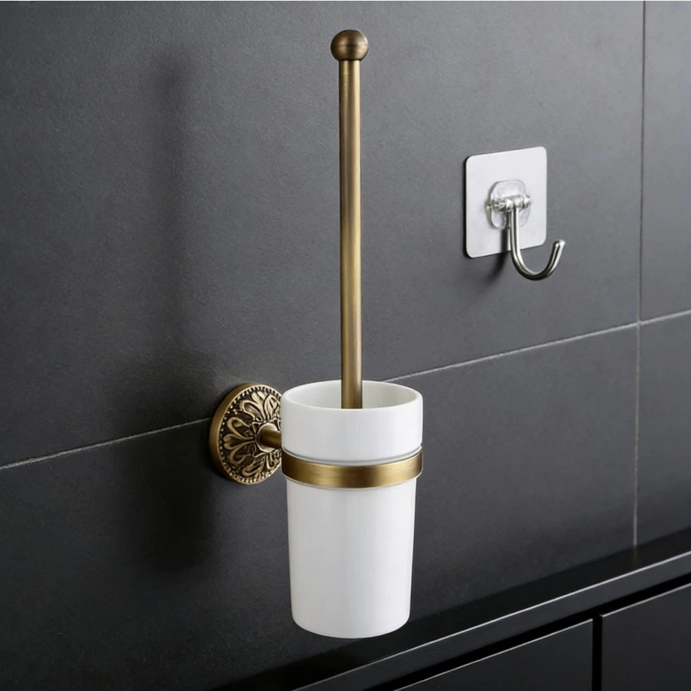 

Держатель для туалетной щетки в стиле ретро в ванной комнате, медная настенная модель для хранения чистки