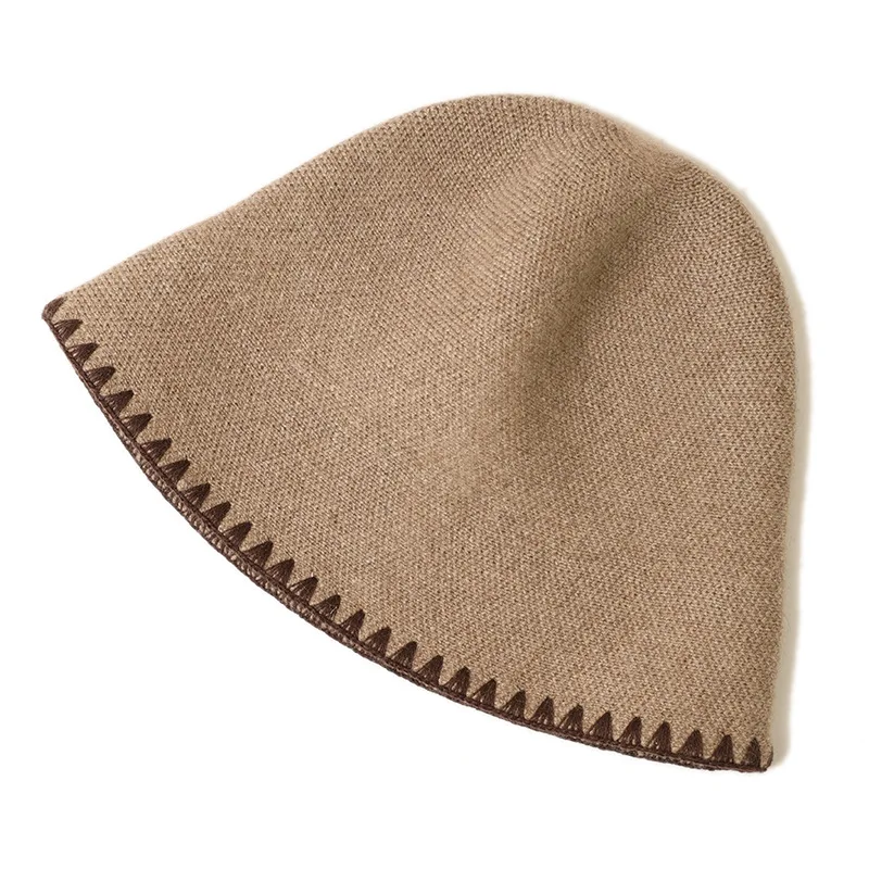 

Contrast Stitch Cashmere Wool Bucket Hat