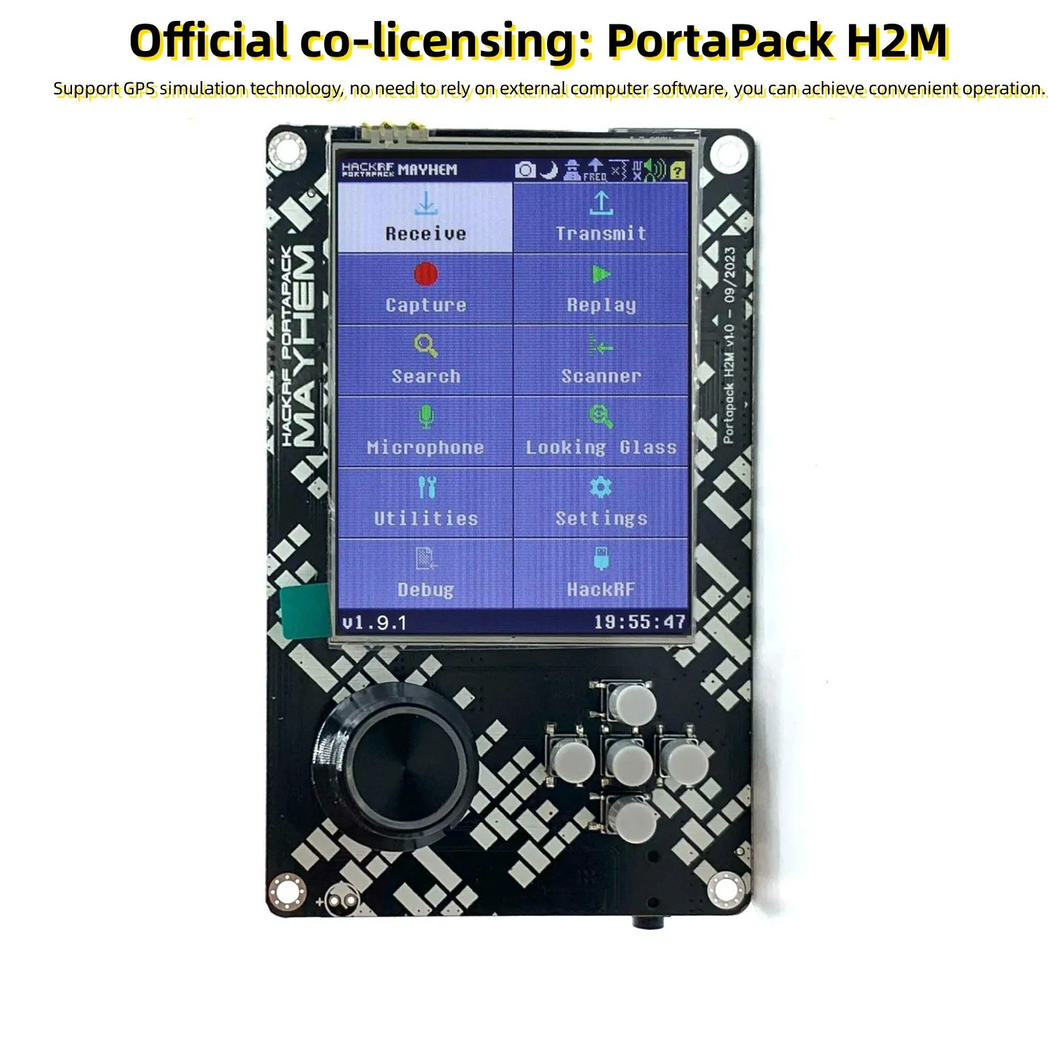 Customized HackRF PortaPack H2M: Equipped With R9 V1.9.1 SDR Radio Technology, Integrated MAX2839 10.00MHZ TCXO And Analog GPS M