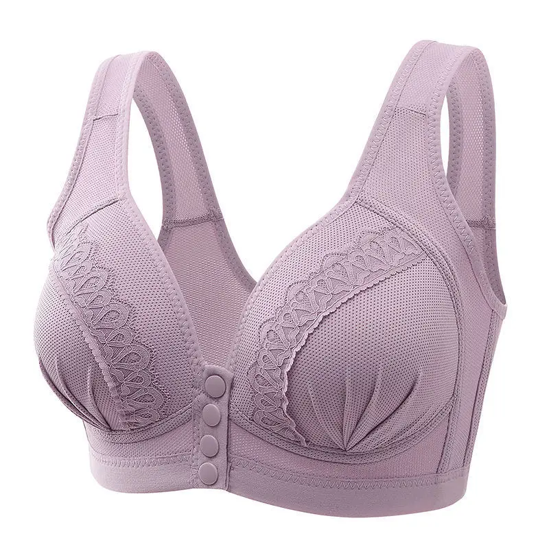 Comfortable Large Size Front Buckle Pregnant Women\'s Breastfeeding Underwear With Gathered Anti Sagging No Steel Ring Women Bra