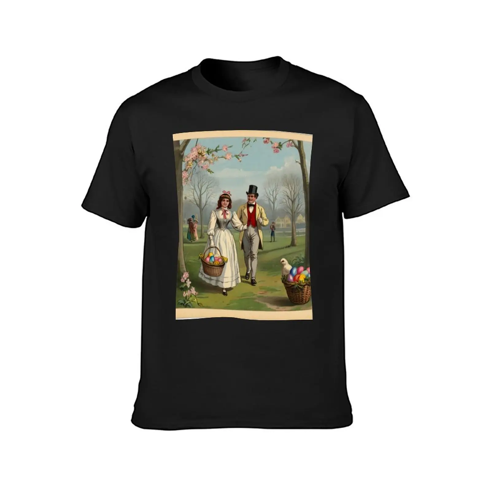 Two lovers in the springtime park Beautiful Vintage Victorian antique style Easter Card T-Shirt